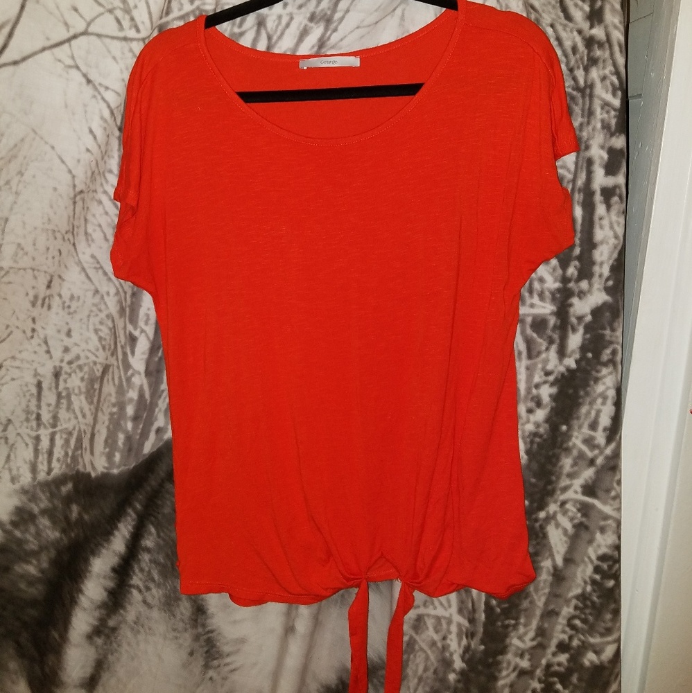 George Red Orange Blouse